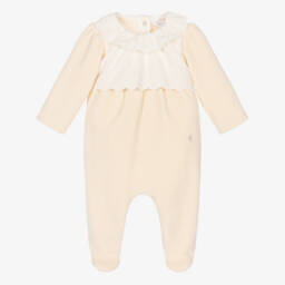 Patachou-أفارول بيبي غرو قطيفة لون بيج فاتح للبنات | Childrensalon