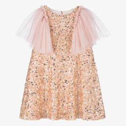 Patachou-Girls Pink & Gold Sequin Dress | Childrensalon