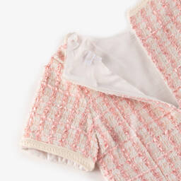 Patachou-Girls Pink & Ivory Tweed Dress | Childrensalon