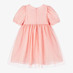 Patachou-Girls Pink Polka Dot Tulle & Chiffon Dress | Childrensalon