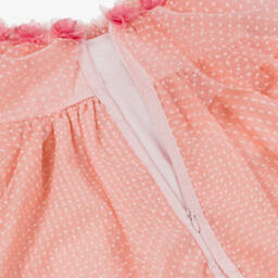 Patachou-Girls Pink Polka Dot Tulle Dress | Childrensalon