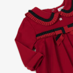 Patachou-Girls Red Cotton Leggings Set with Ribbon Trim | Childrensalon