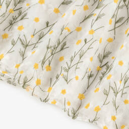 Patachou-Girls White Organza Embroidered Daisy Dress | Childrensalon