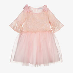 Patachou-Pink Lace &Tulle Skirt Set | Childrensalon