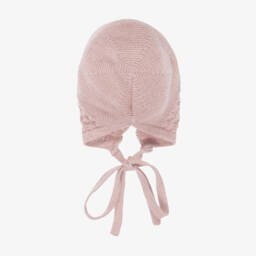 PAZ Rodríguez-Baby Girls Dusky Pink Cotton & Cashmere Knit Hat | Childrensalon