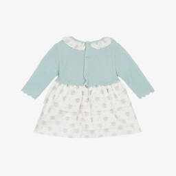 PAZ Rodríguez-Baby Girls Green Wool & Floral Cotton Dress | Childrensalon
