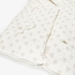 PAZ Rodríguez-Baby Girls Ivory Floral Print Nest (70cm) | Childrensalon