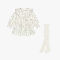 PAZ Rodríguez-Baby Girls Ivory Toile de Jouy Print Dress Set | Childrensalon