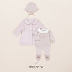 PAZ Rodríguez-قبعة صوف محبوك لون زهري موف للبنات الرضع | Childrensalon