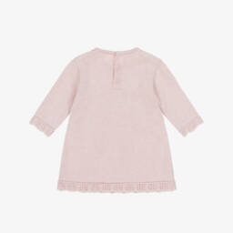PAZ Rodríguez-Baby Girls Pink Cotton & Cashmere Knit Dress with Lace Trim | Childrensalon