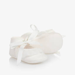 PAZ Rodríguez-حذاء مزين بكشكش لون عاجي للمولودات | Childrensalon