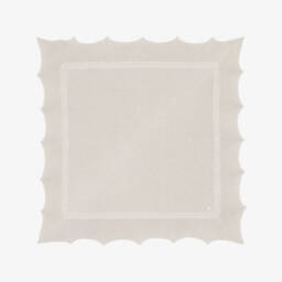 PAZ Rodríguez-Beige Cotton Knitted Shawl (106cm) | Childrensalon