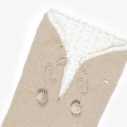 PAZ Rodríguez-Beige Knitted Nest with Patterned Lining (68cm) | Childrensalon