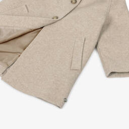 PAZ Rodríguez-Пальто классическое бежевое с воротником для мальчиков | Childrensalon
