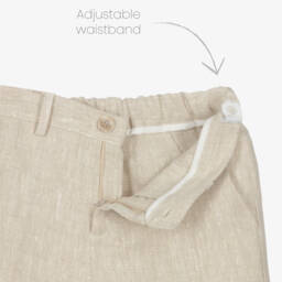 PAZ Rodríguez-Boys Beige Linen Shorts Set | Childrensalon