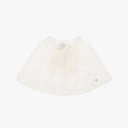 PAZ Rodríguez-Girls Ivory Cotton Knit Cape | Childrensalon