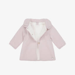 PAZ Rodríguez-Girls Mauve Pink Knit Padded Coat | Childrensalon