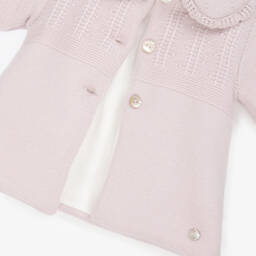 PAZ Rodríguez-Girls Mauve Pink Knit Padded Coat | Childrensalon