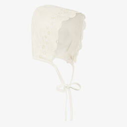 PAZ Rodríguez-Ivory Cotton Bonnet | Childrensalon