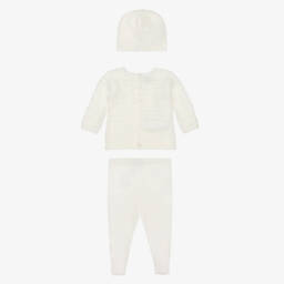 PAZ Rodríguez-Ivory Cotton & Cashmere Knitted Babysuit Set  | Childrensalon