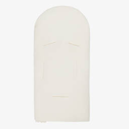 PAZ Rodríguez-Ivory Knitted Baby Nest with Scalloped Trim (75cm) | Childrensalon