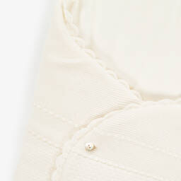 PAZ Rodríguez-Ivory Knitted Baby Nest with Scalloped Trim (75cm) | Childrensalon