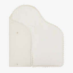 PAZ Rodríguez-Ivory Knitted Baby Nest with Scalloped Trim (75cm) | Childrensalon