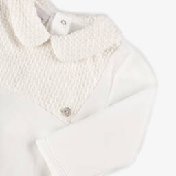 PAZ Rodríguez-طقم بيبي غرو وقبعة ومريلة قطيفة لون عاجي | Childrensalon