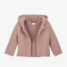 PAZ Rodríguez-Pink Knitted Wool Jacket | Childrensalon