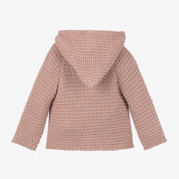 PAZ Rodríguez-Pink Knitted Wool Jacket | Childrensalon