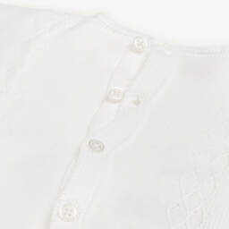 PAZ Rodríguez-White Cotton Knit Baby Shorts Set | Childrensalon