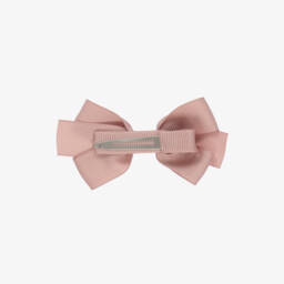 Peach Ribbons-Dusky Pink Bow Hair Clip (7cm) | Childrensalon