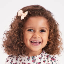 Peach Ribbons-Dusky Pink Bow Hair Clip (7cm) | Childrensalon