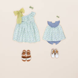 Peach Ribbons-Light Green Bow Hair Clip (7cm) | Childrensalon