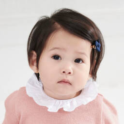 Peach Ribbons-Синяя заколка-бантик для волос (5см) | Childrensalon