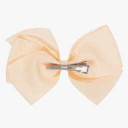 Peach Ribbons-مشبك للشعر بفيونكة لون زهري باهت (12 سم) | Childrensalon