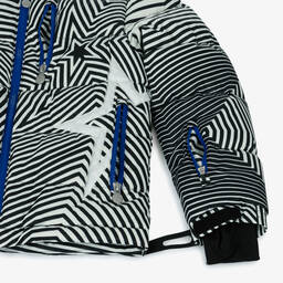 Perfect Moment-جاكيت تزلج مبطن بالريش لون أبيض وأسود | Childrensalon