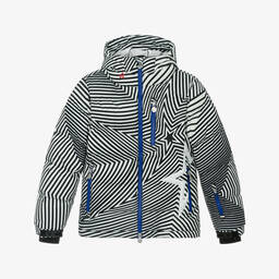 Perfect Moment-جاكيت تزلج مبطن بالريش لون أبيض وأسود | Childrensalon