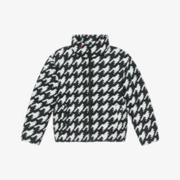 Black & White Houndstooth Nuuk Down Padded Puffer Ski Jacket