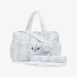 Белая пеленальная сумка из льна и хлопка (42см)