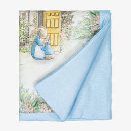 Peter Rabbit™ by Childrensalon-Blue Padded Linen & Cotton Blanket (95cm) | Childrensalon