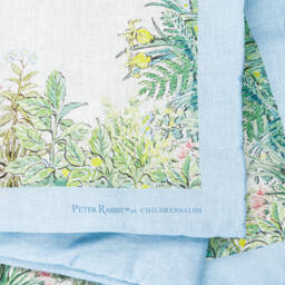 Peter Rabbit™ by Childrensalon-Blue Padded Linen & Cotton Blanket (95cm) | Childrensalon