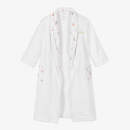 Peter Rabbit™ by Childrensalon-Girls Personlised White Fleece Dressing Gown | Childrensalon
