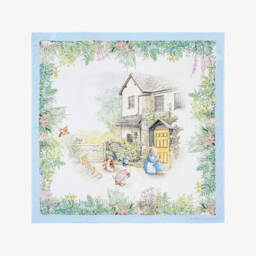 Peter Rabbit™ by Childrensalon-لفافة قطن لون أزرق وعاجي للأطفال (100 سم) | Childrensalon