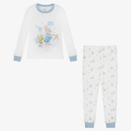 Peter Rabbit™ by Childrensalon-Бело-голубая пижама из хлопка | Childrensalon