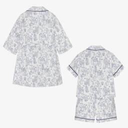 Peter Rabbit™ by Childrensalon-White & Blue Dressing Gown & Short Pyjamas Set   | Childrensalon