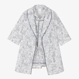 Peter Rabbit™ by Childrensalon-White & Blue Dressing Gown & Short Pyjamas Set   | Childrensalon