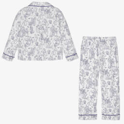 Peter Rabbit™ by Childrensalon-بيجاما مزيج قطن تويل لون أبيض وكحلي | Childrensalon