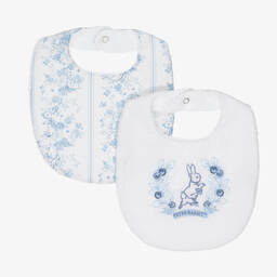 White Cotton & Linen Bibs (2 Pack) 