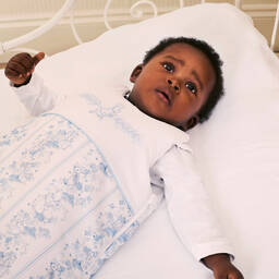 Peter Rabbit™ by Childrensalon-White Linen & Cotton Sleeping Bag (82cm) | Childrensalon